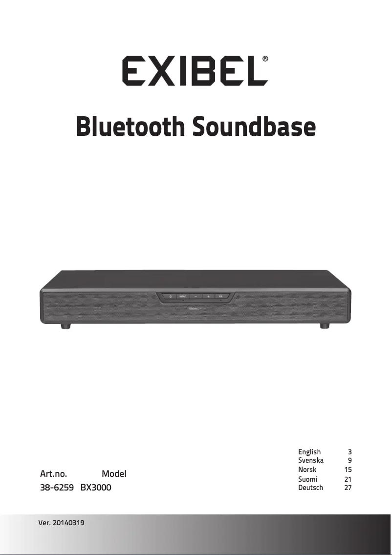 Imagen de la primera página del manual del dispositivo BX3000