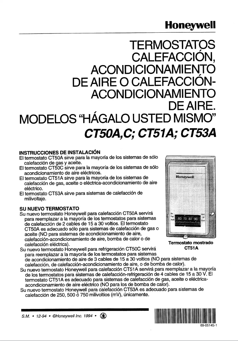 Página 1 del manual Manual de usuario Honeywell CT53A