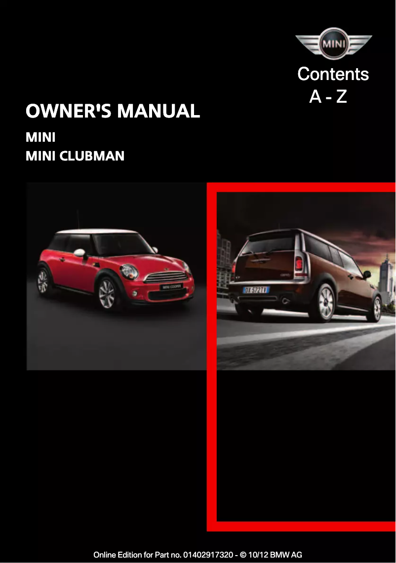 Página 1 del manual Manual de usuario Mini Cooper (2013)