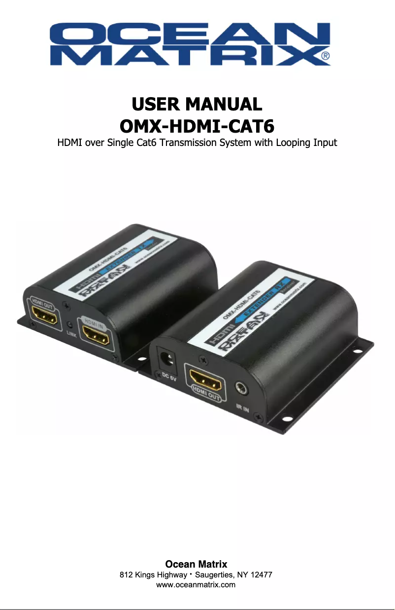 Página 1 del manual Manual de usuario Ocean Matrix OMX-HDMI-CAT6