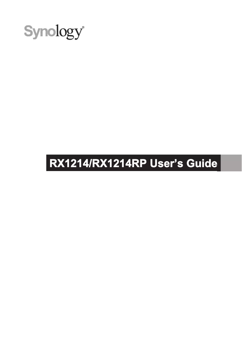 Página 1 del manual Manual de instrucciones Synology RX1214RP