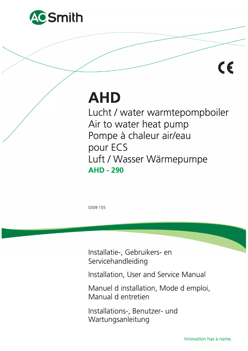 Imagen de la primera página del manual del dispositivo AHD 290