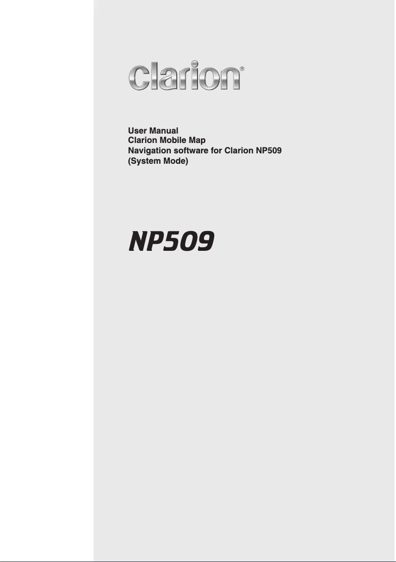 Página 1 del manual Manual de usuario Clarion NP509