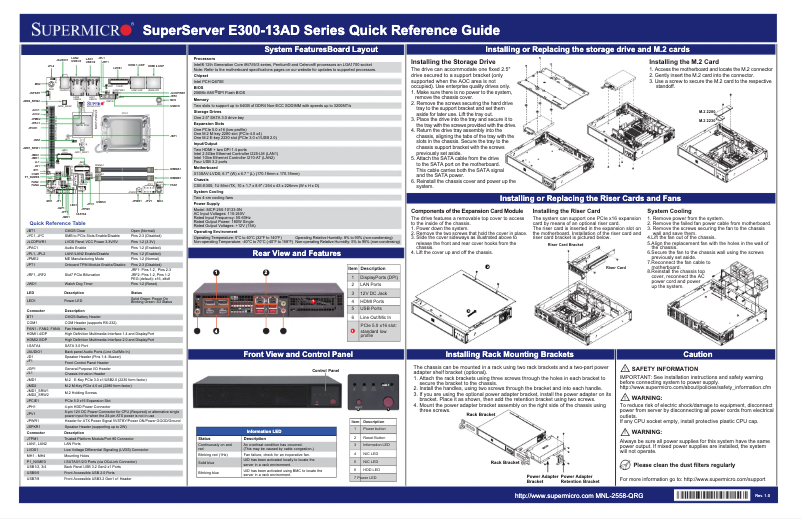 Imagen de la primera página del manual del dispositivo SuperServer SYS-E300-13AD