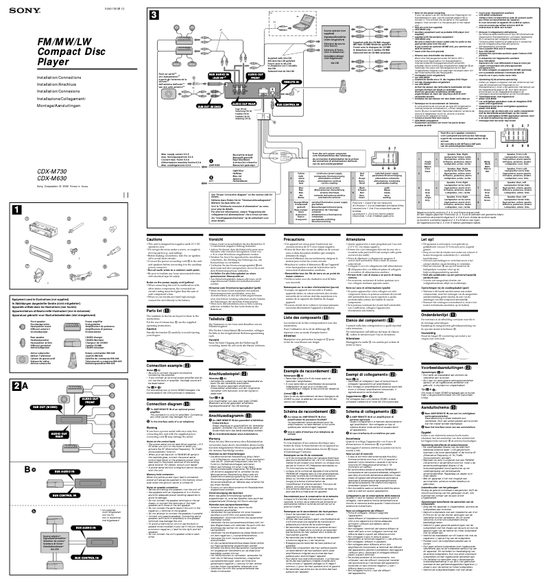 Imagen de la primera página del manual del dispositivo CDX-M630