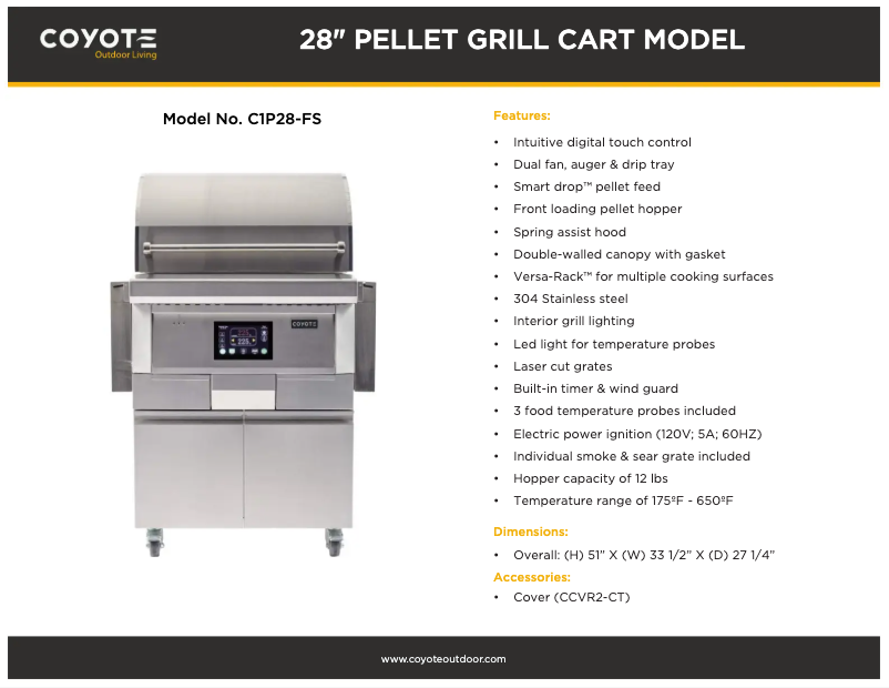 Página 1 del manual Ficha técnica Coyote C1P28-FS