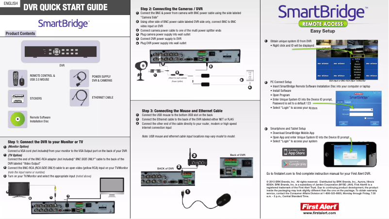 Página 1 del manual Guía de inicio rápido First Alert DCA8405-520