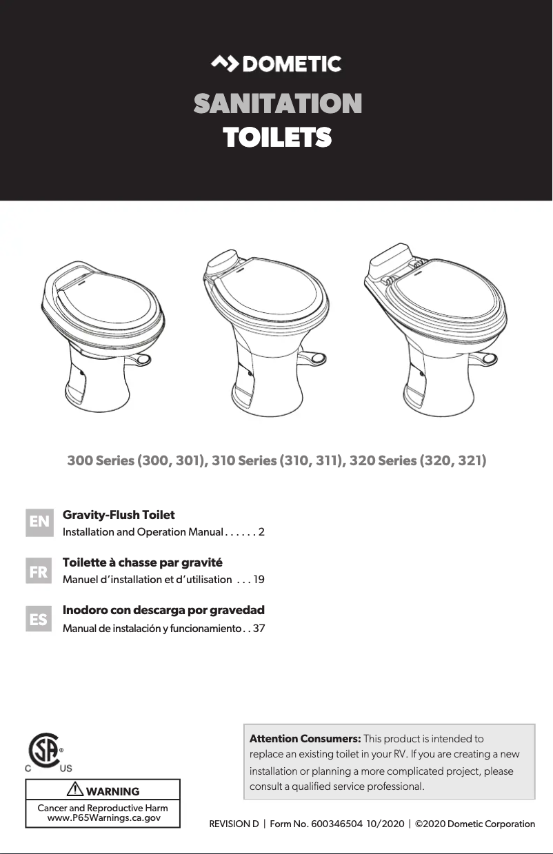 Imagen de la primera página del manual del dispositivo 321