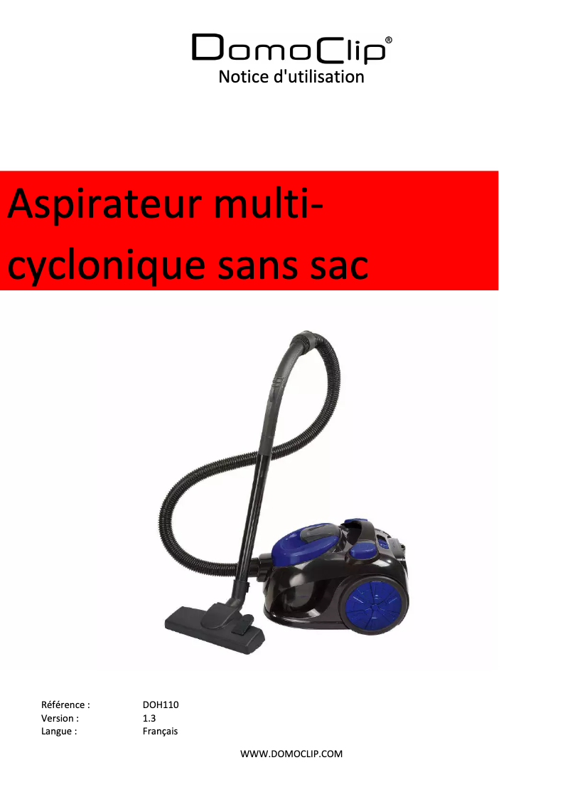 Imagen de la primera página del manual del dispositivo DOH110B