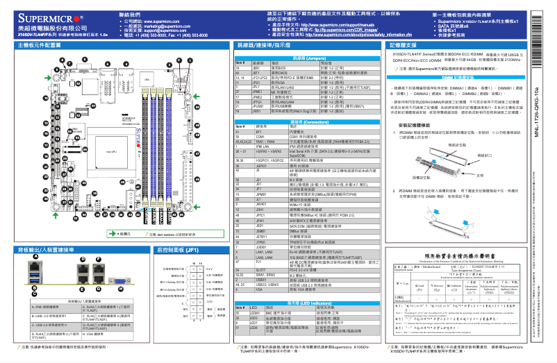 Imagen de la primera página del manual del dispositivo X10SDV
