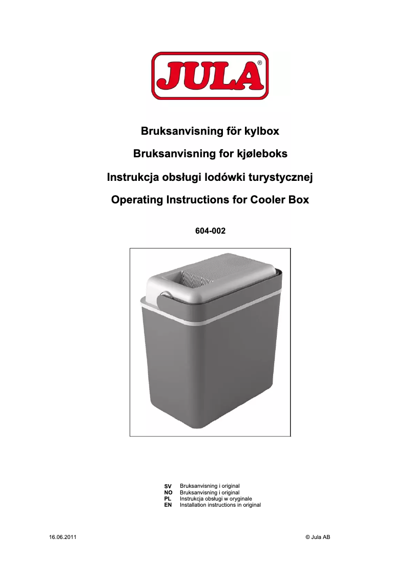 Página 1 del manual Manual de usuario Jula 604-002