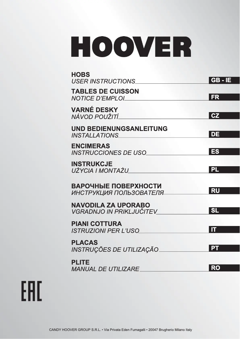 Página 1 del manual Manual de usuario Hoover HGV93SXV B