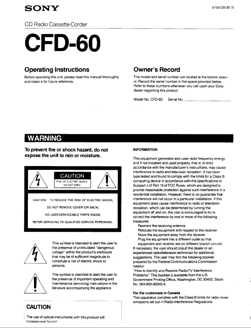 Imagen de la primera página del manual del dispositivo CFD-60
