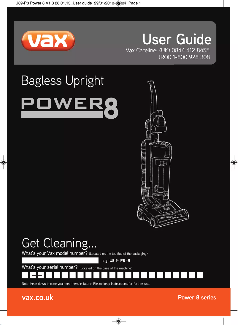 Imagen de la primera página del manual del dispositivo Power 8 U89-P8-P