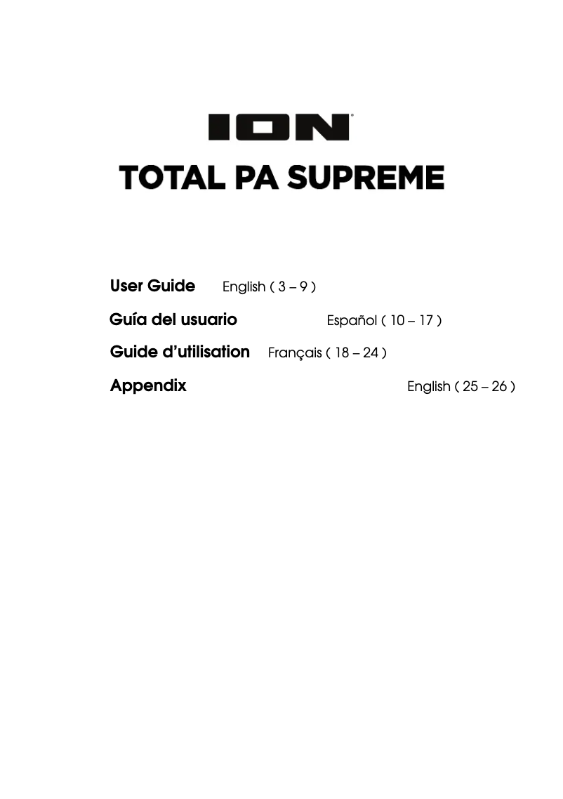 Imagen de la primera página del manual del dispositivo Total PA Supreme