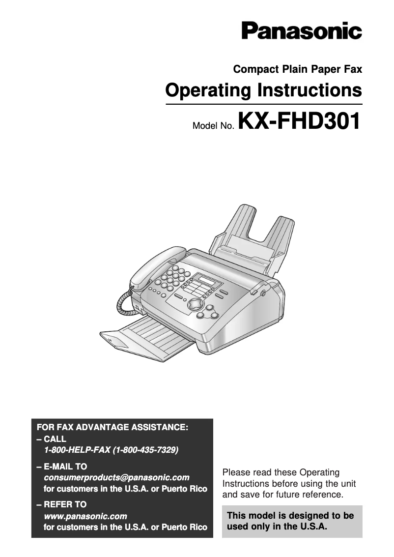 Página 1 del manual Manual de usuario Panasonic KX-FHD301
