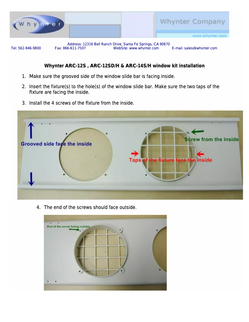Página 1 del manual Guía de instalación Whynter ARC-12SDH