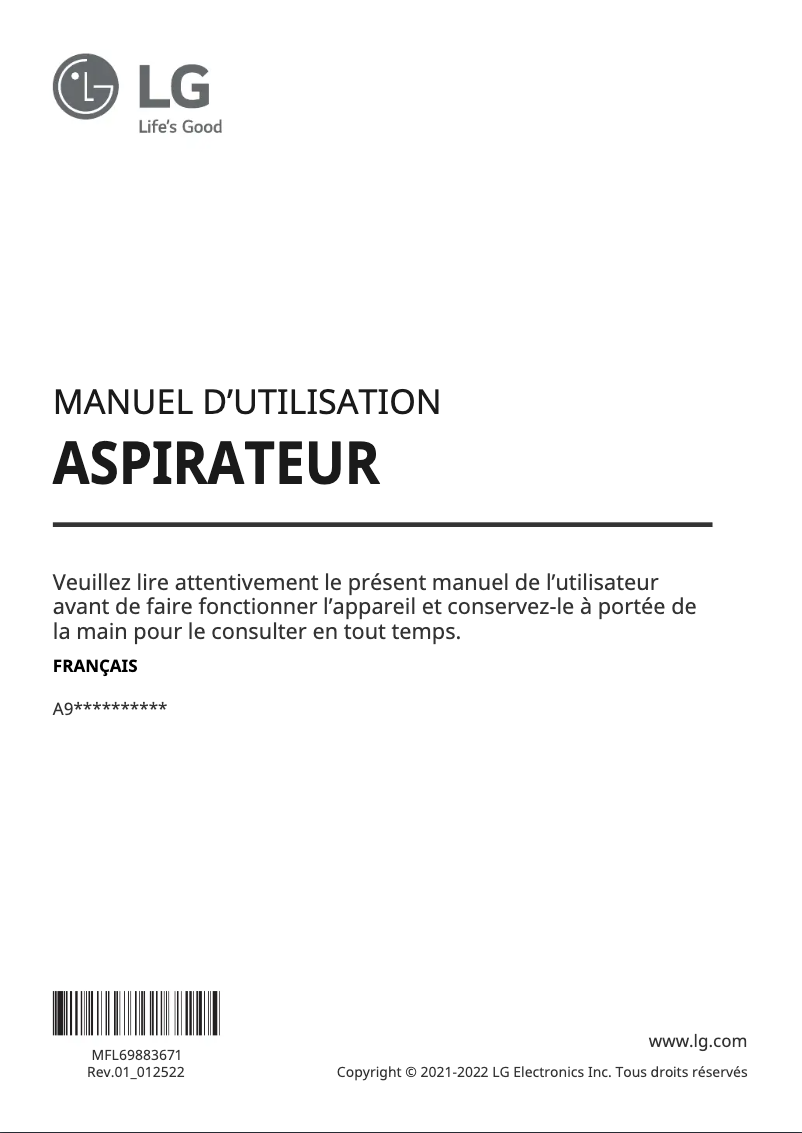 Imagen de la primera página del manual del dispositivo A927KGMS