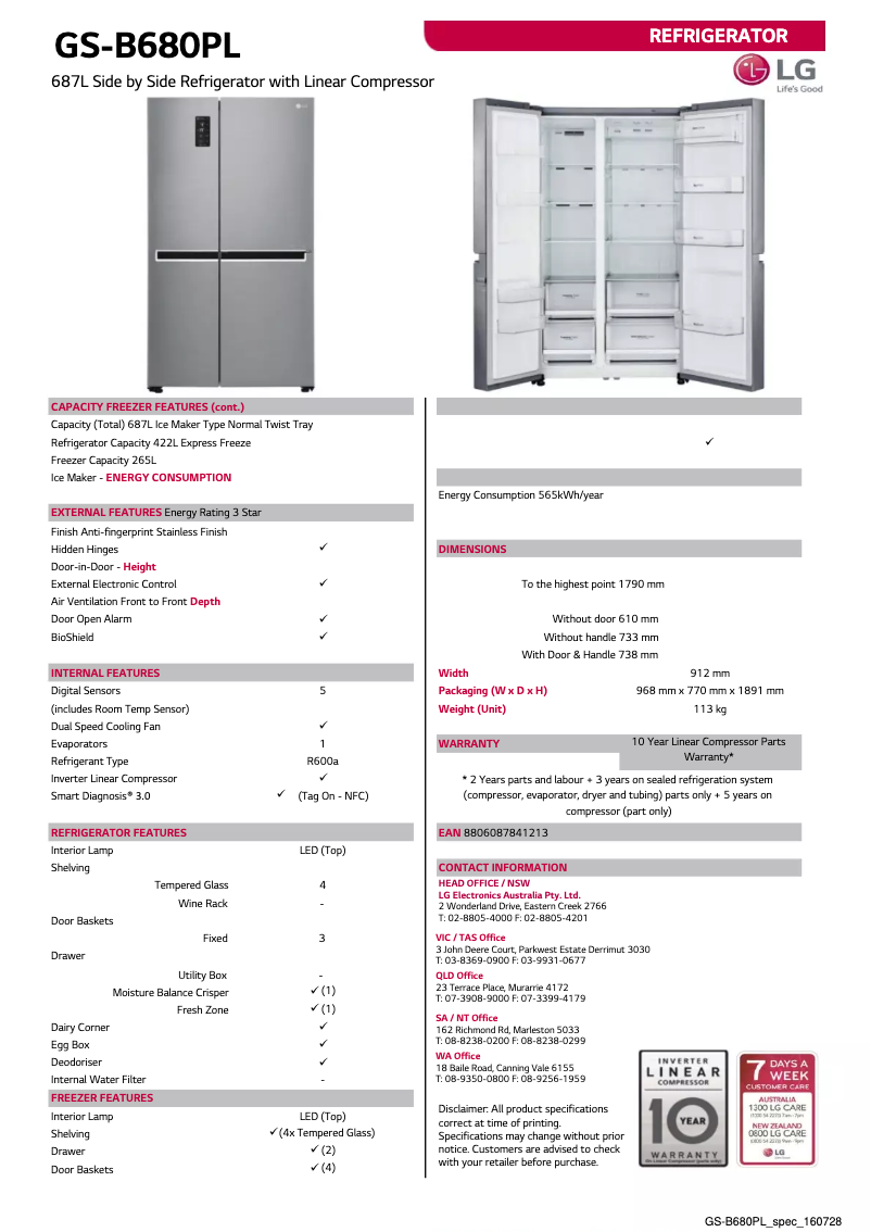 Imagen de la primera página del manual del dispositivo GS-B680PL