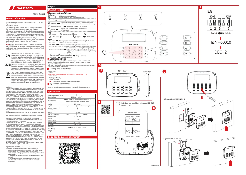 Imagen de la primera página del manual del dispositivo DS-PK-L