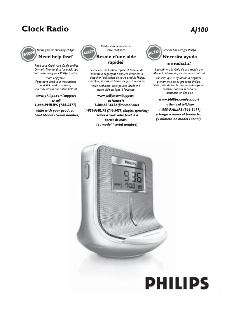 Imagen de la primera página del manual del dispositivo AJ100