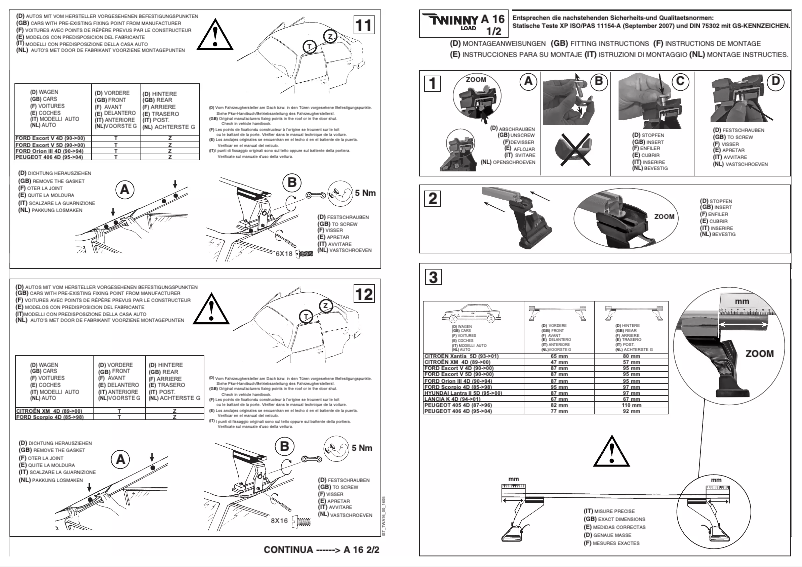 Imagen de la primera página del manual del dispositivo A 16