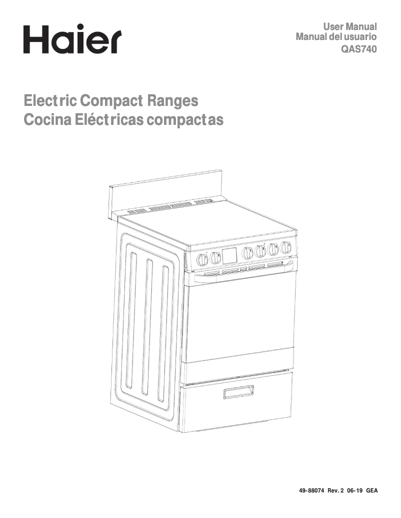 Imagen de la primera página del manual del dispositivo QAS740RMSS