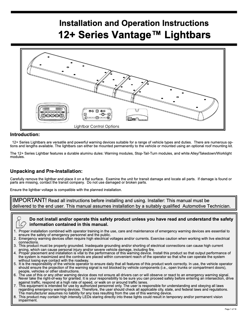 Página 1 del manual Manual de usuario ECCO VTG-48RB