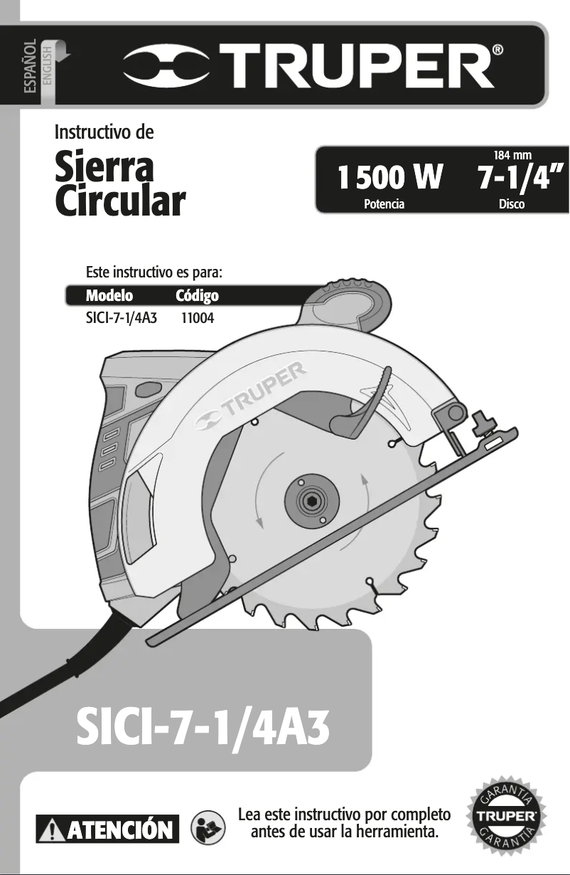 Página 1 del manual Manual de usuario Truper SICI-7-1/4A3