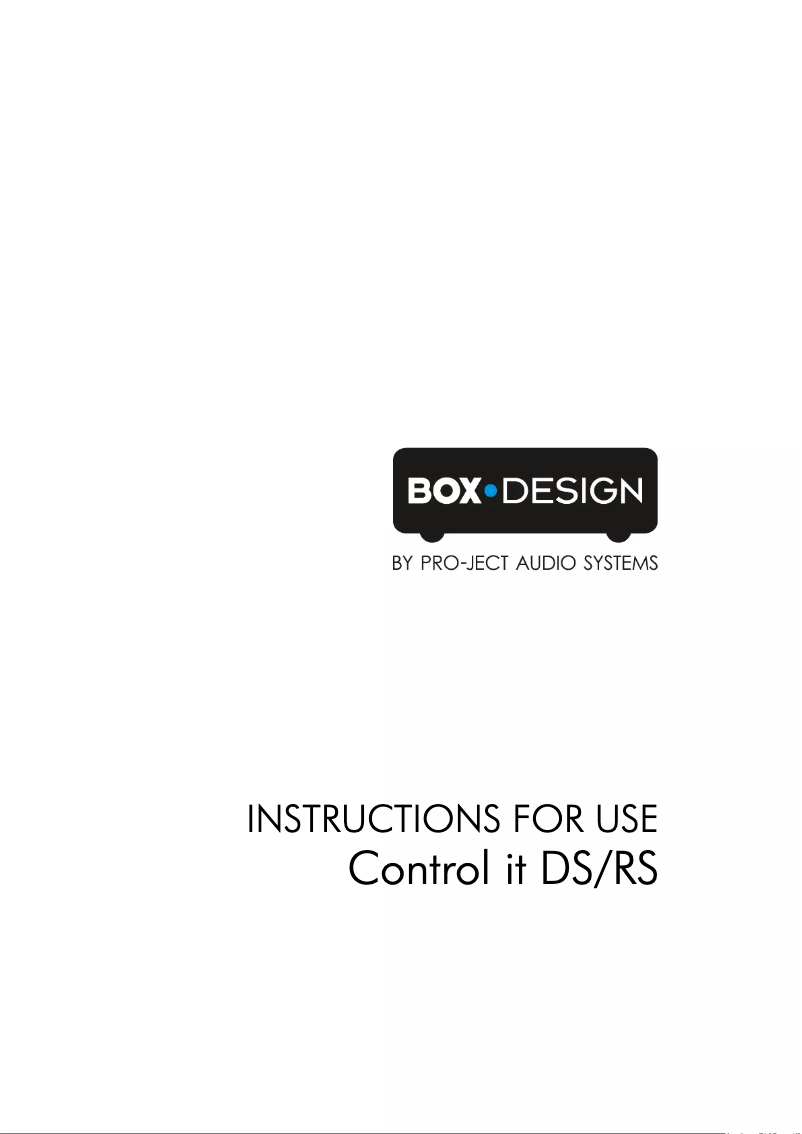 Página 1 del manual Manual de usuario Pro-Ject Control it DS/RS
