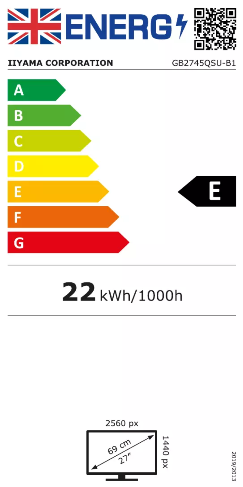 Página nº 1 - Etiqueta energética Iiyama G-Master GB2745QS
