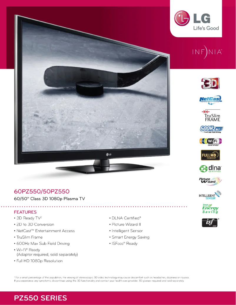 Página nº 1 - Ficha técnica LG 60PZ550