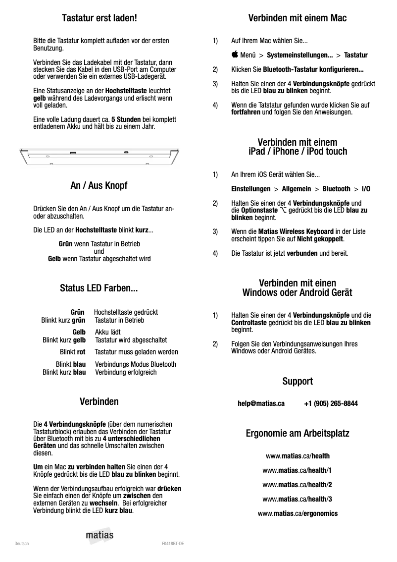 Imagen de la primera página del manual del dispositivo FK418BT