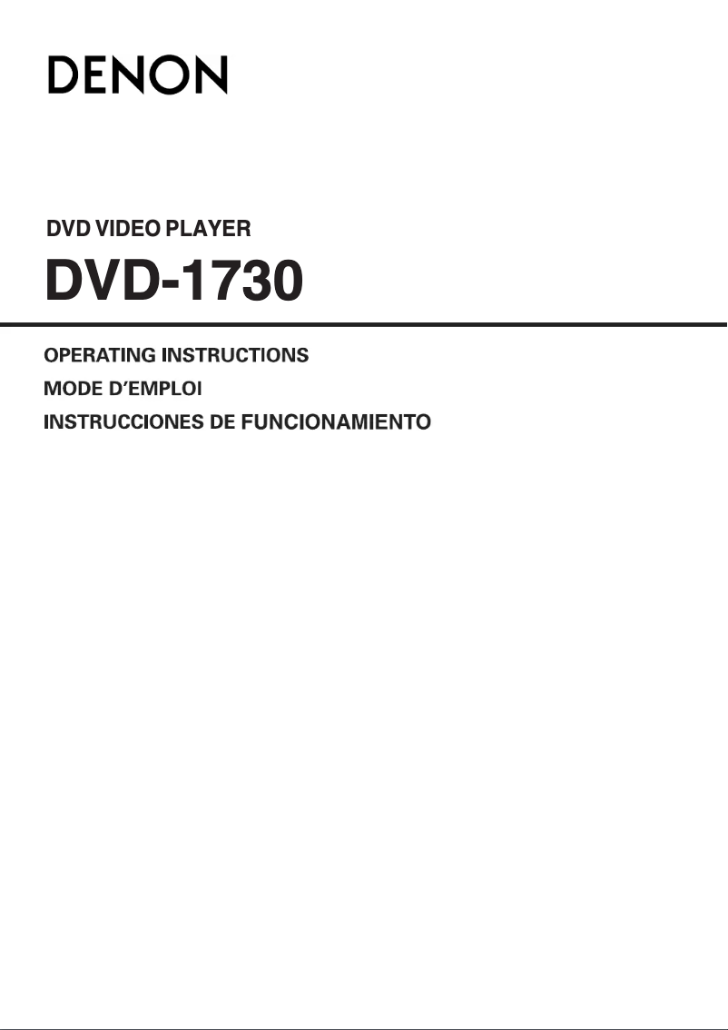 Página nº 1 - Manual de usuario Denon DVD-1730