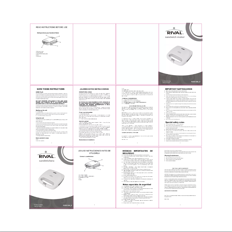 Imagen de la primera página del manual del dispositivo RVS6128A