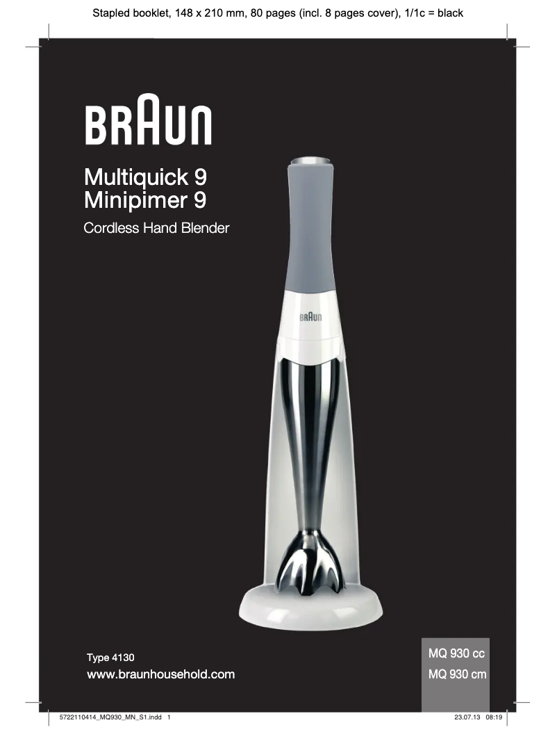 Página nº 1 - Manual de usuario Braun MQ 930 CC