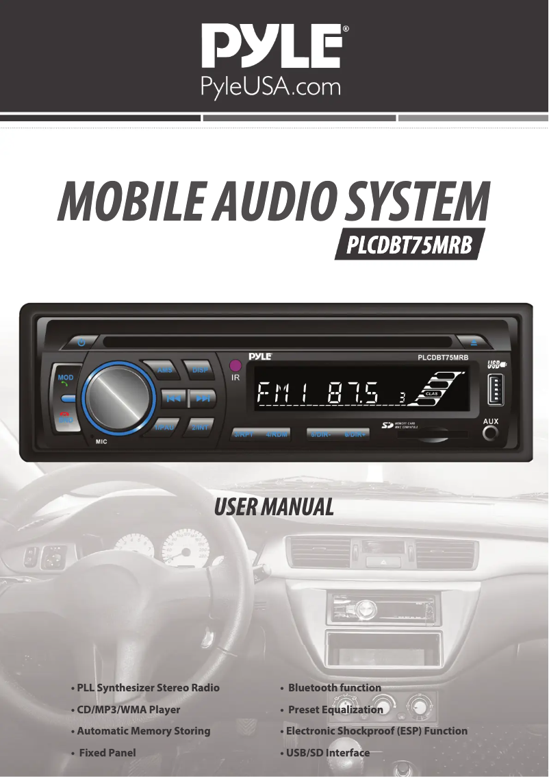 Página 1 del manual Manual de usuario Pyle PLCDBT75MRB