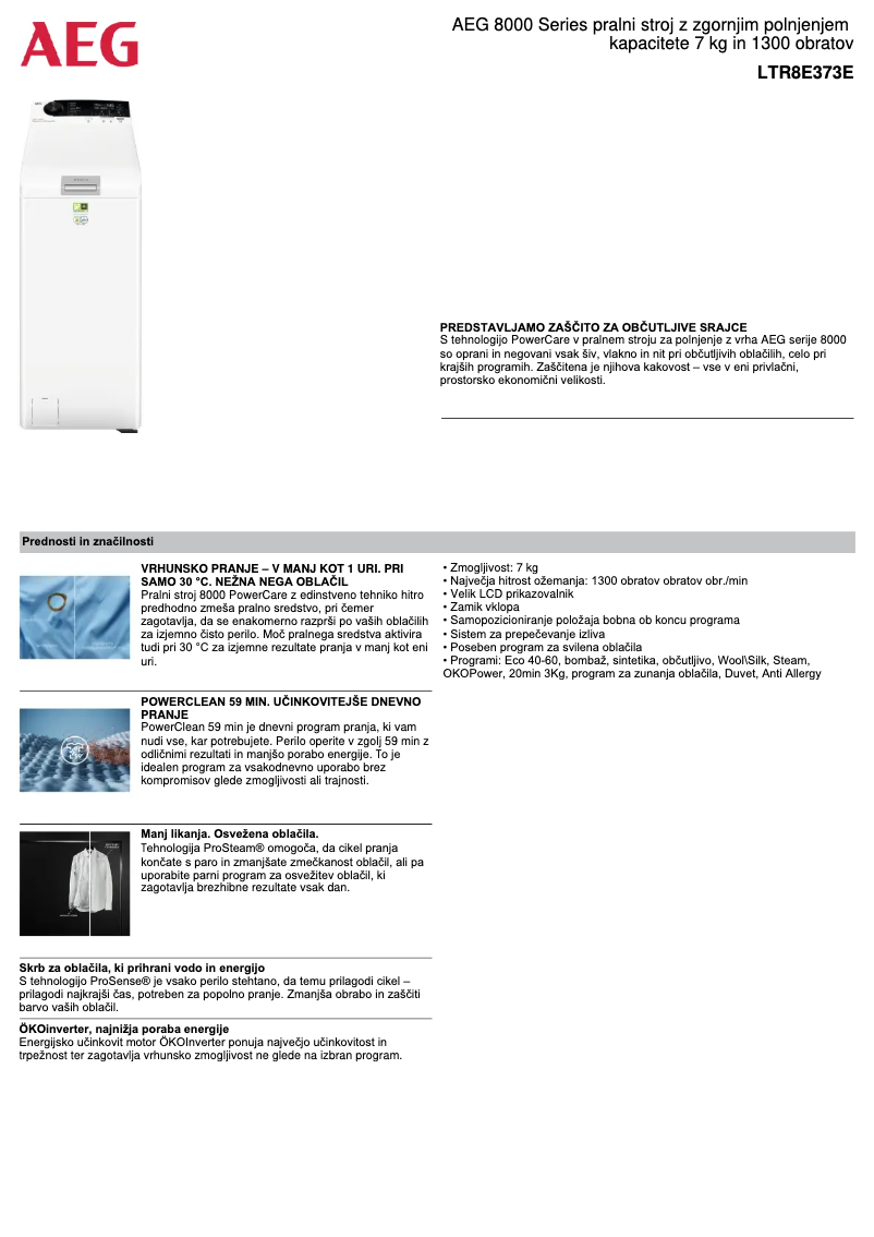 Imagen de la primera página del manual del dispositivo LTR8E373E