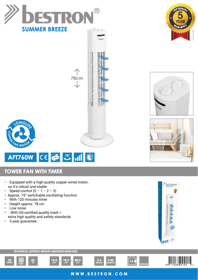 Imagen de la primera página del manual del dispositivo AFT760W