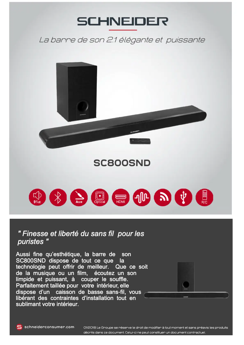 Imagen de la primera página del manual del dispositivo SC800SND