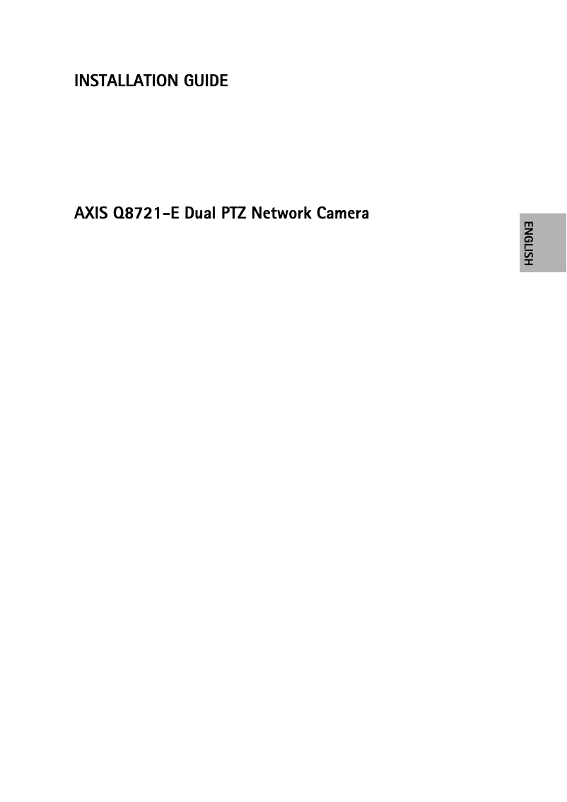 Página 1 del manual Manual de usuario Axis Q8721-E
