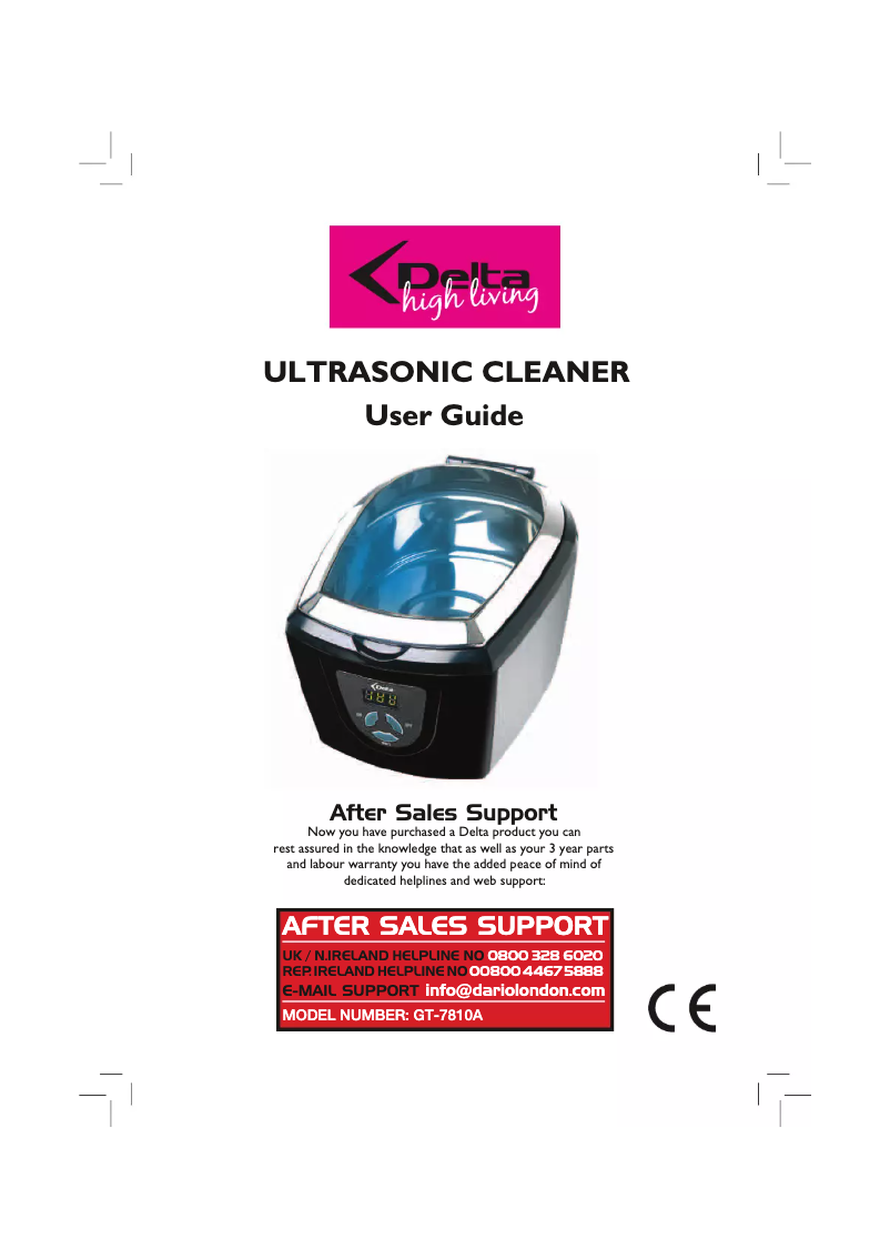 Imagen de la primera página del manual del dispositivo GT-7810A