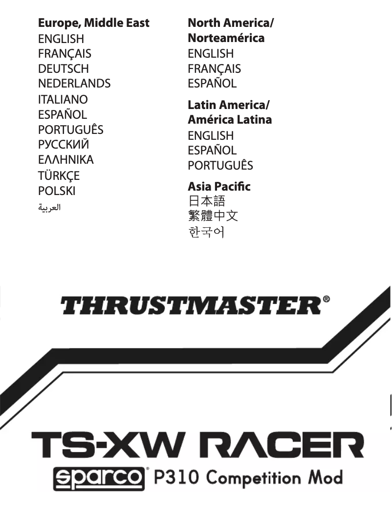 Imagen de la primera página del manual del dispositivo TS-XW Racer met Sparco P310 Competition
