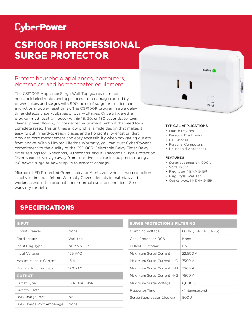 Imagen de la primera página del manual del dispositivo Professional CSP100R