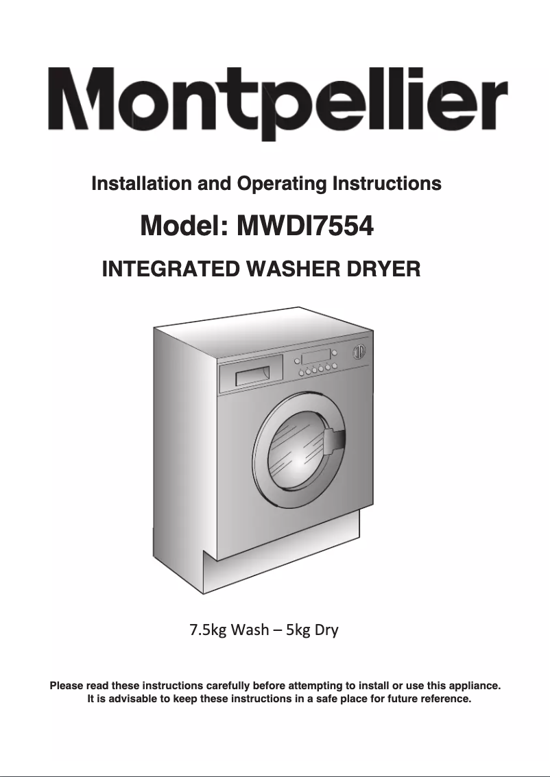 Página 1 del manual Manual de usuario Montpellier MWDI7554