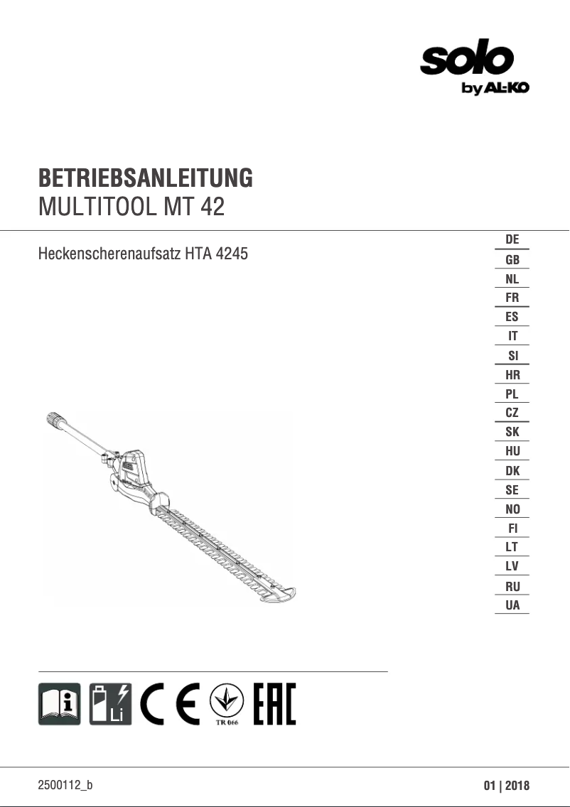 Página 1 del manual Manual de usuario Solo HTA 4245