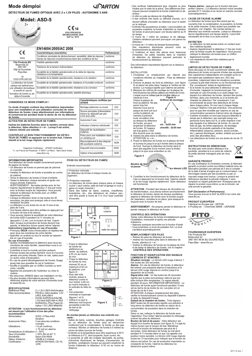 Imagen de la primera página del manual del dispositivo ASD-5