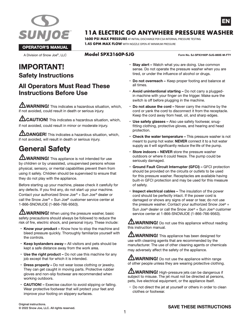 Imagen de la primera página del manual del dispositivo SPX3160P