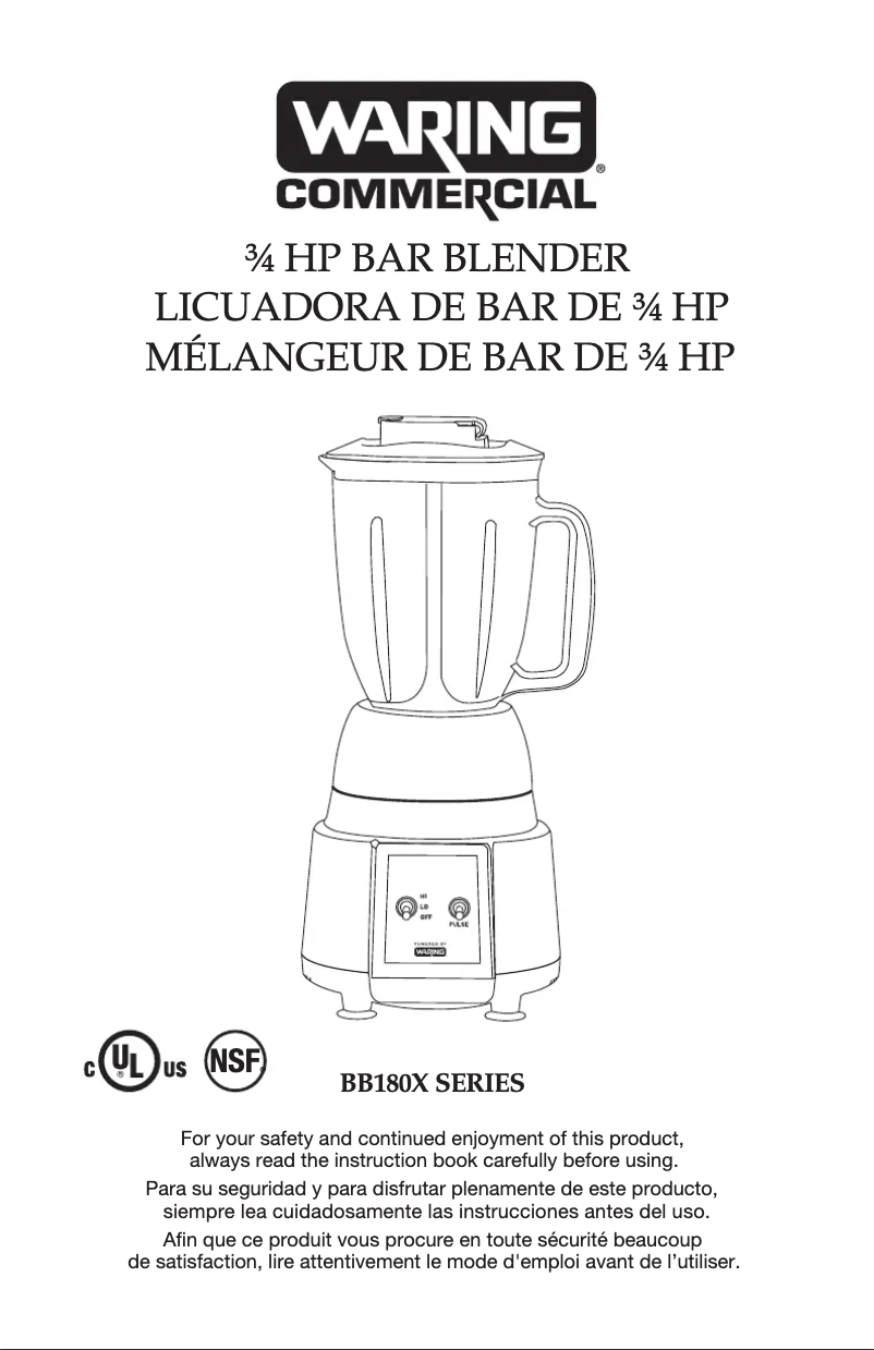 Página 1 del manual Manual de usuario Waring Commercial NuBlend BB180X