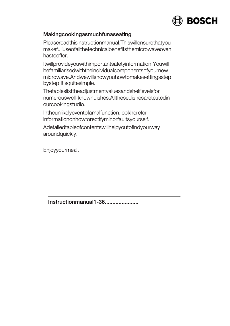 Página 1 del manual Manual de usuario Bosch HMT84M461B